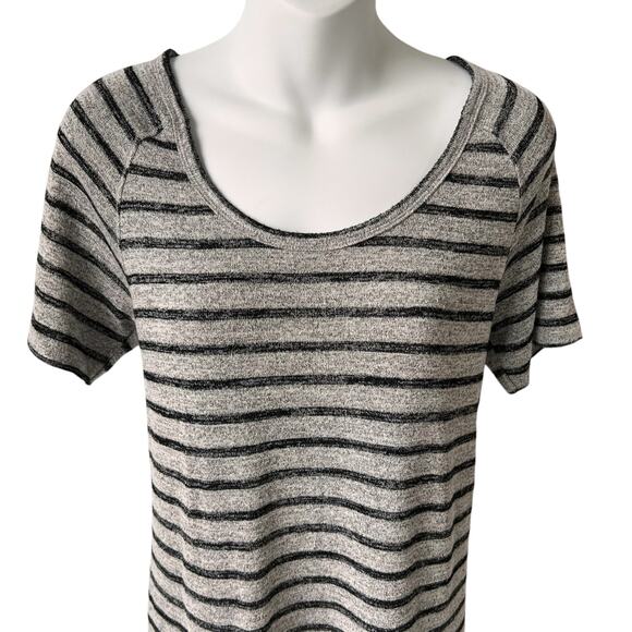 Philosophy Sweater Dress Size Small Relaxed Fit Stretchy Black Gray Stripe Cozy - Picture 3 of 10